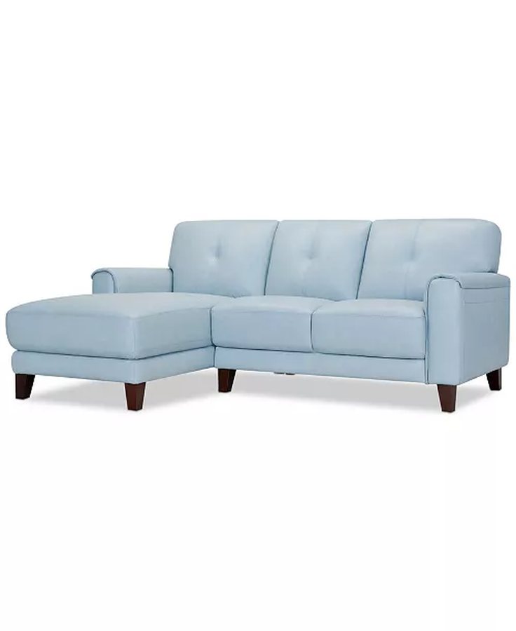 Blue Leather Sectional